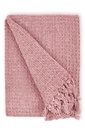 Waffle Recycled Cotton Throw in Blush Pink