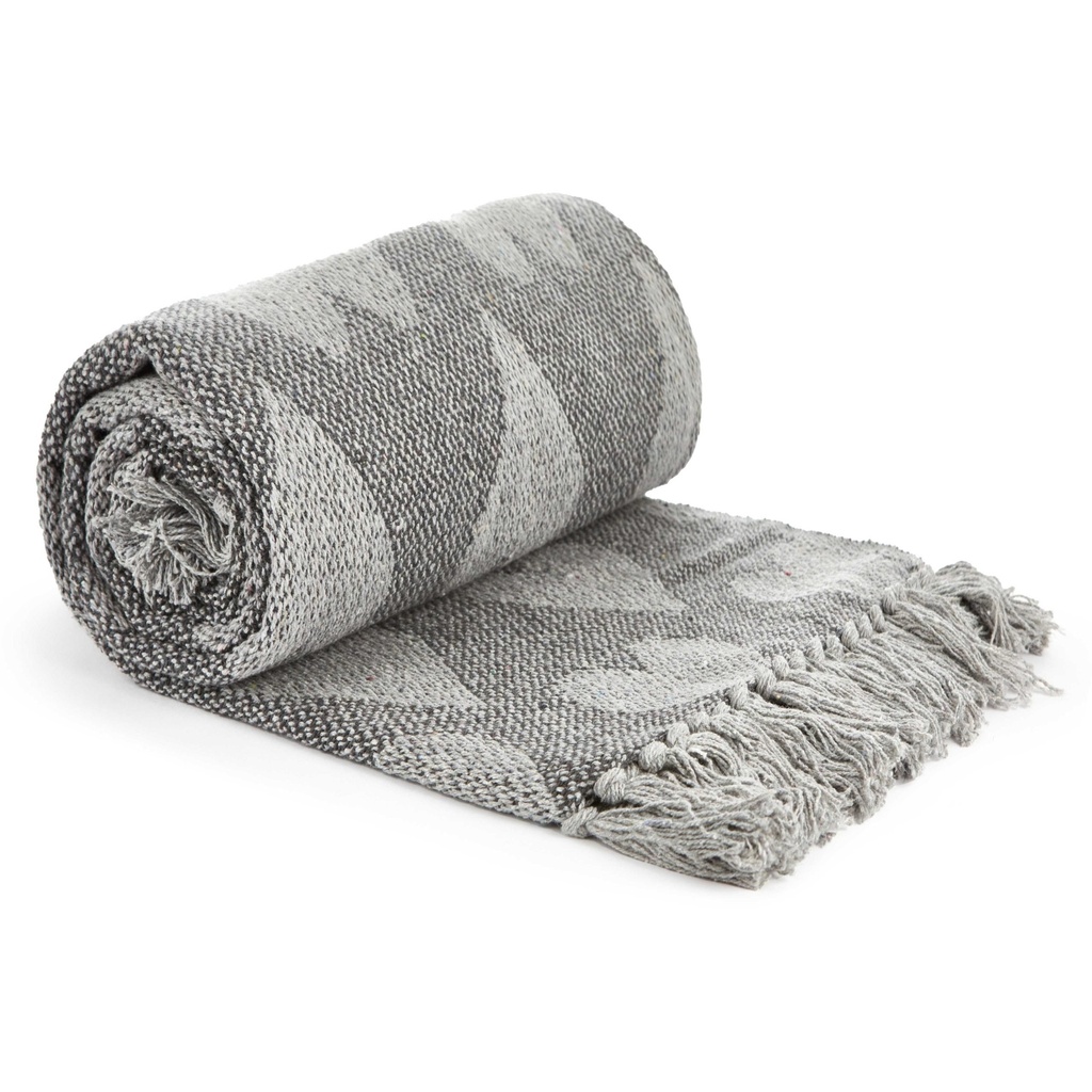 [RHEA5060CHA] Love Collection - Recycled Cotton Throw in Grey (50x60" (127x152cm))