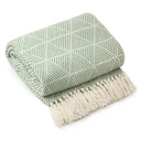 Geo Diamond - Recycled Cotton Throw in Pistachio