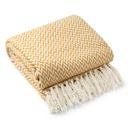 Chevron - Recycled Cotton Throw in Ochre