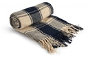 Comfy Check - Recycled Cotton Throw in Navy Blue