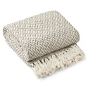 Chevron - Recycled Cotton Throw in Taupe