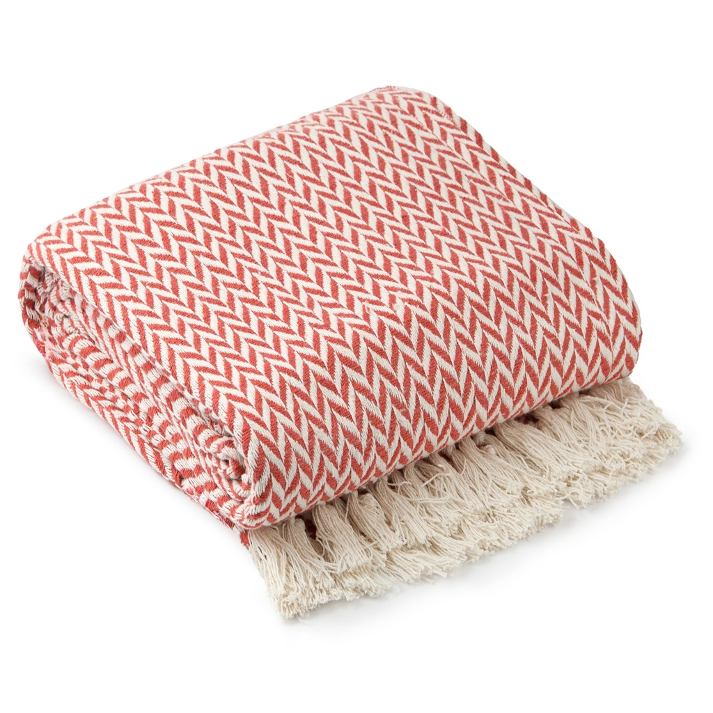 [CHE5060BTO] Chevron - Recycled Cotton Throw in Burnt Orange (50x60" (127x152cm))