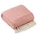 Chevron - Recycled Cotton Throw in Burnt Orange