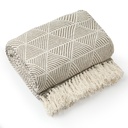 Geo Diamond - Recycled Cotton Throw in Natural