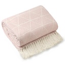 Geo Diamond - Recycled Cotton Throw in Blush