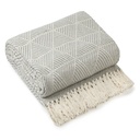 Geo Diamond - Recycled Cotton Throw in Silver