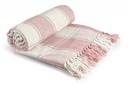 Comfy Check - Recycled Cotton Throw in Blush Pink