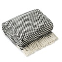 Chevron - Recycled Cotton Throw in Black