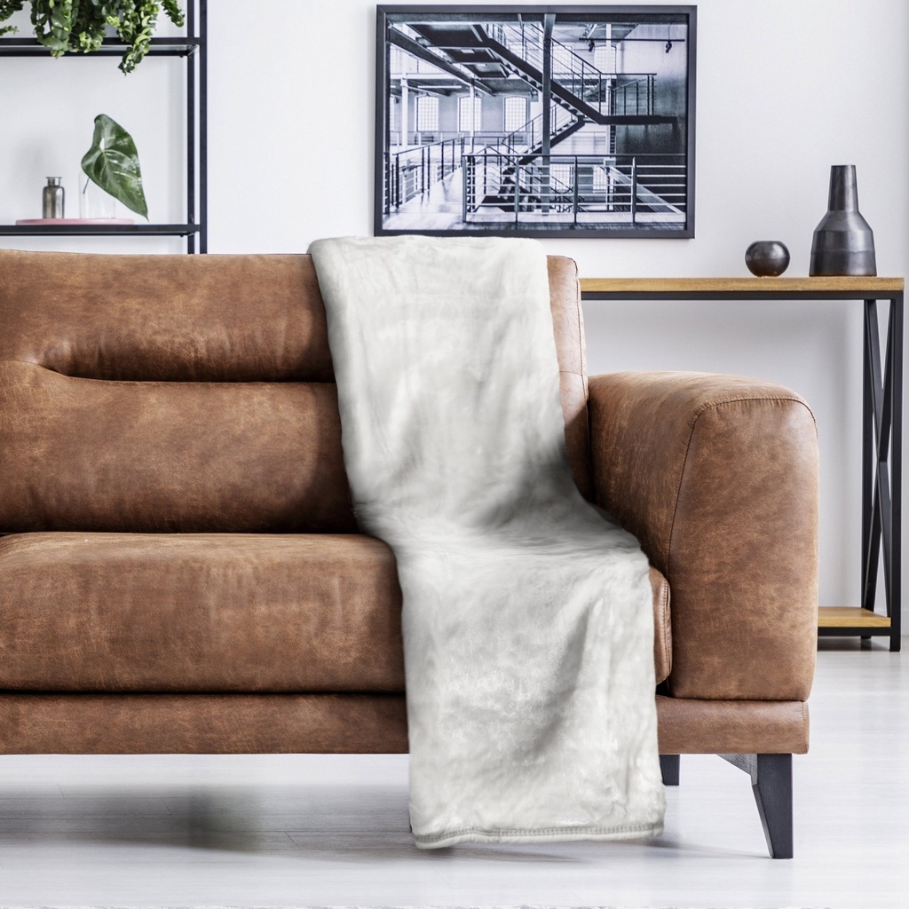 [NAR5060SIL] Nordic Collection - Super Cosy Fleece Blanket in Silver