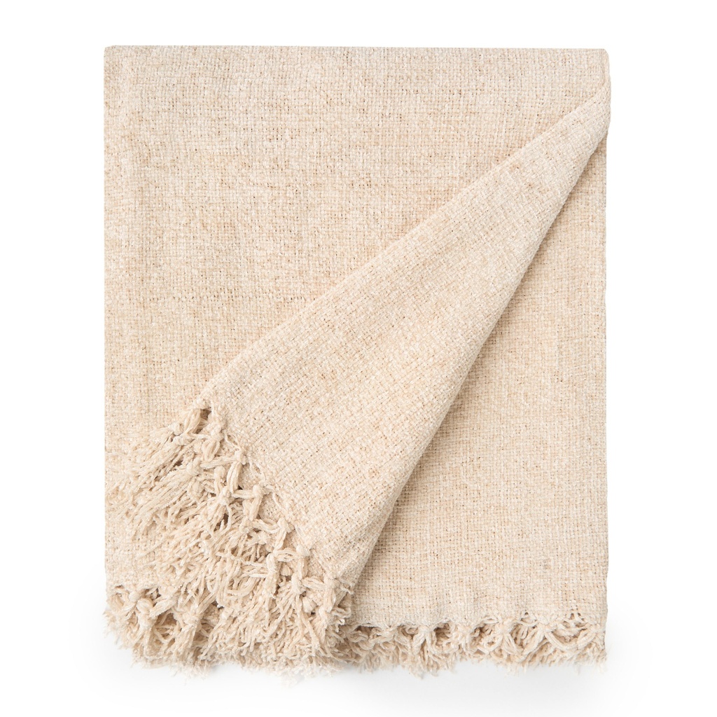 [DARCY5060NAT] Camilla - Chenille Throw in Natural (50x60" (127x152cm))
