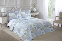 Devon - Quilted Patchwork Bedspread Set in Blue