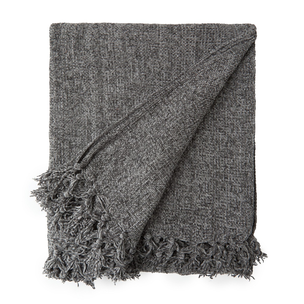 [DARCY5060CHA] Camilla - Chenille Throw in Charcoal (50x60" (127x152cm))