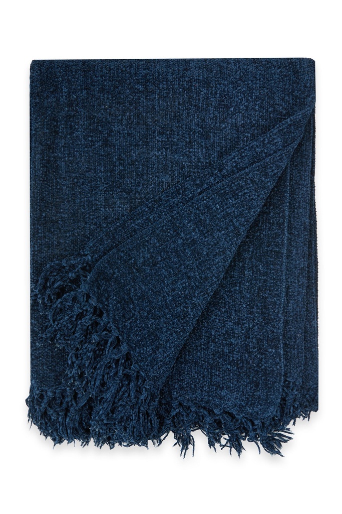 [DARCY5060NVY] Camilla - Chenille Throw in Navy (50x60" (127x152cm))