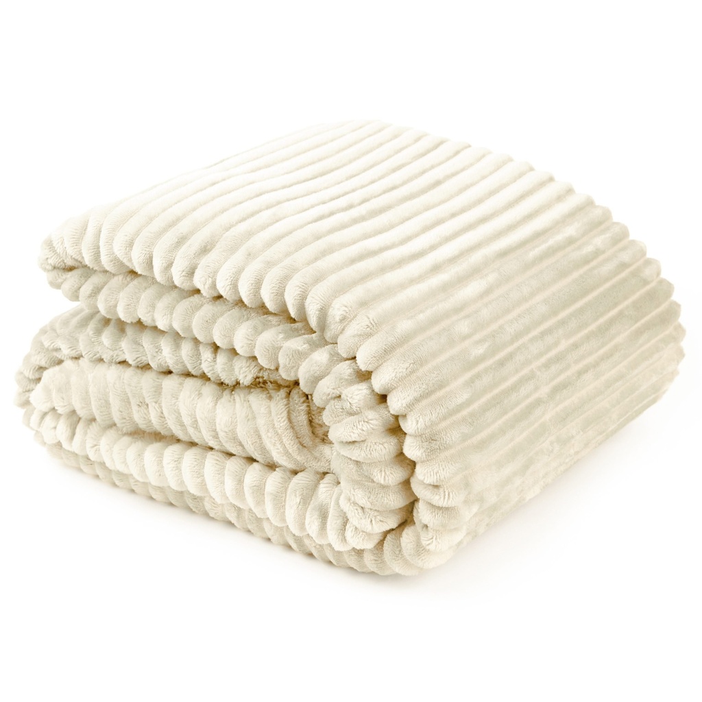 [DAKO1418CRM] Dahlia - Fleece Throw in Cream