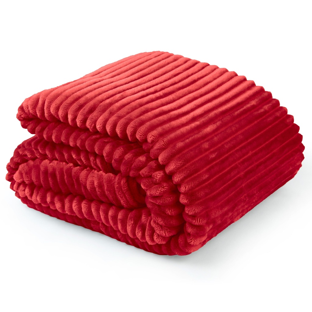 [DAKO1418RED] Dahlia - Fleece Throw in Red