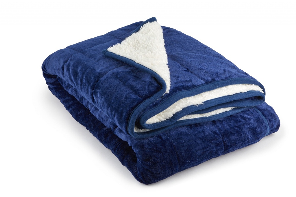 [WESH5060NVY] Weighted Sherpa Blanket in Navy (50x60" (130x150cm))