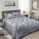 English Garden - Embellished Jacquard Quilted Bedspread Set in Silver