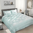English Garden - Embellished Jacquard Quilted Bedspread Set in Duck Egg