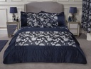 Meadows Collection - Embellished Jacquard Quilted Bedspread Set in Navy