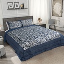Harrow - Embellished Jacquard Quilted Bedspread Set in Navy