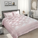 English Garden - Embellished Jacquard Quilted Bedspread Set in Blush Pink