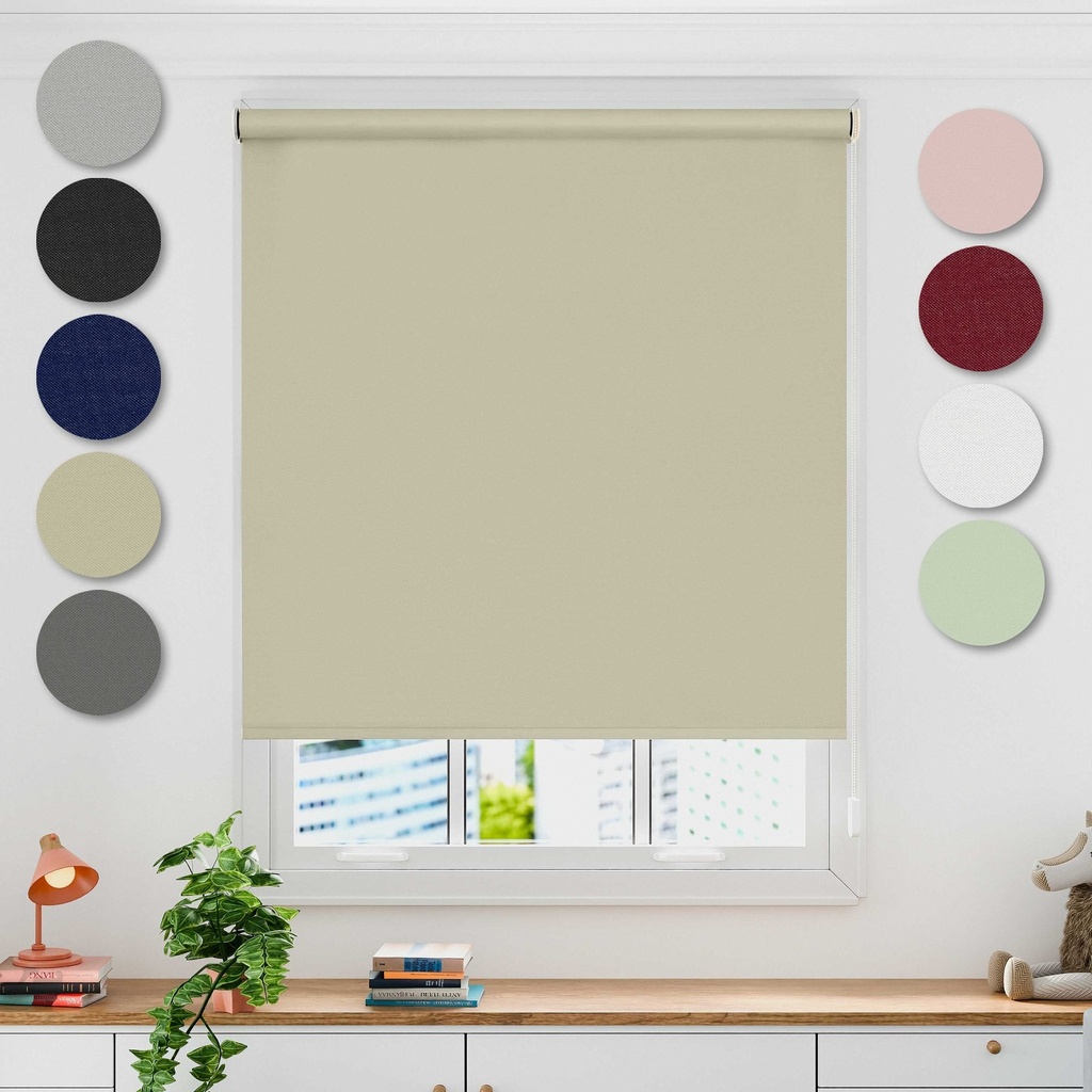 [BAUR1201CRM] Blackout Roller Blind in Cream (120 x 165cm)