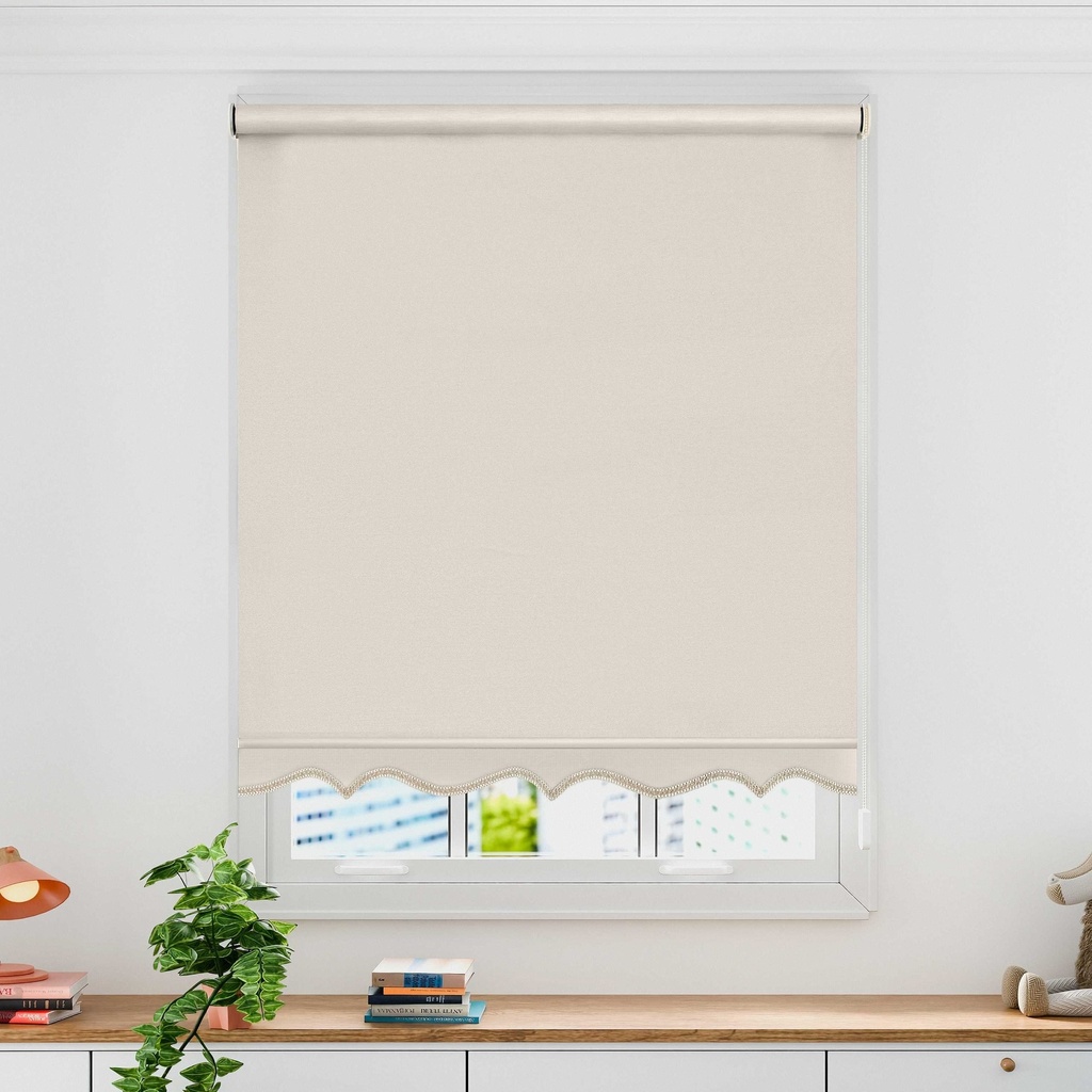 [SAUR1201CRM] Scalloped Roller Blind in Cream (120 x 165cm)