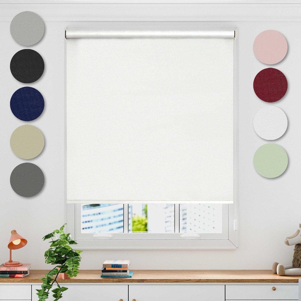[BAUR1201WHT] Blackout Roller Blind in White (120 x 165cm)