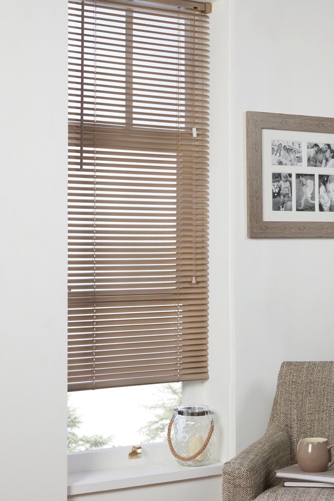 [PVE120.LAT] Plain Venetian Blind in Latte (120 x 160cm)