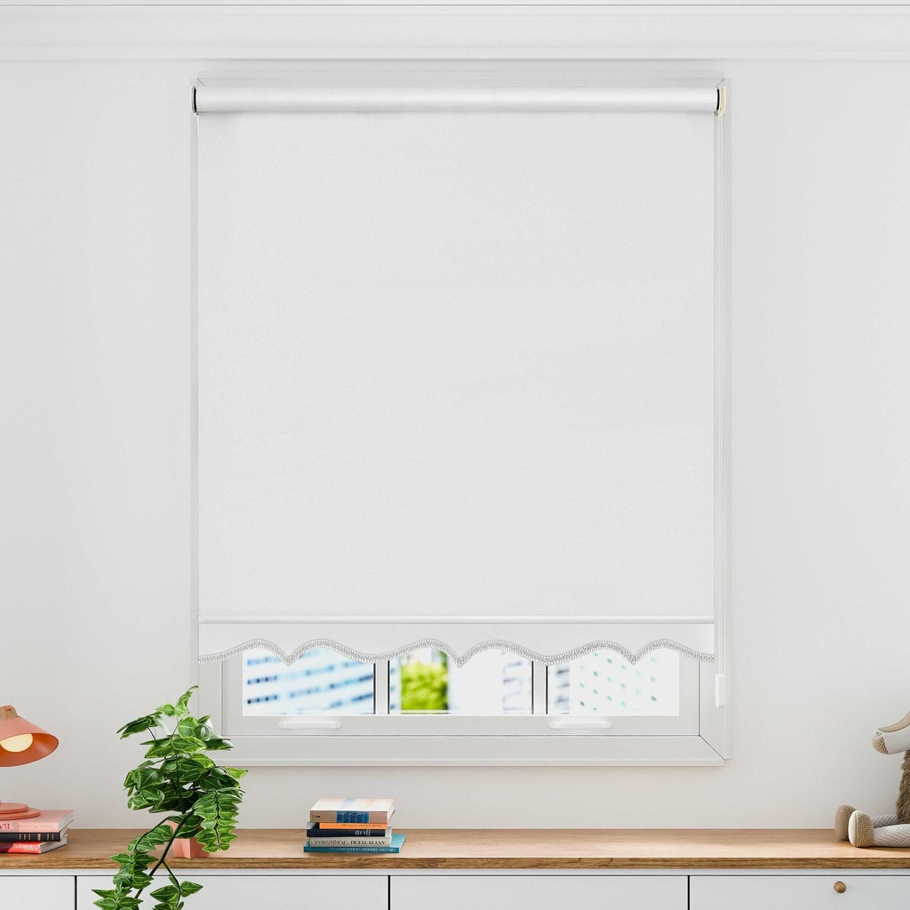 [SAUR1201WHT] Scalloped Roller Blind in White (120 x 165cm)