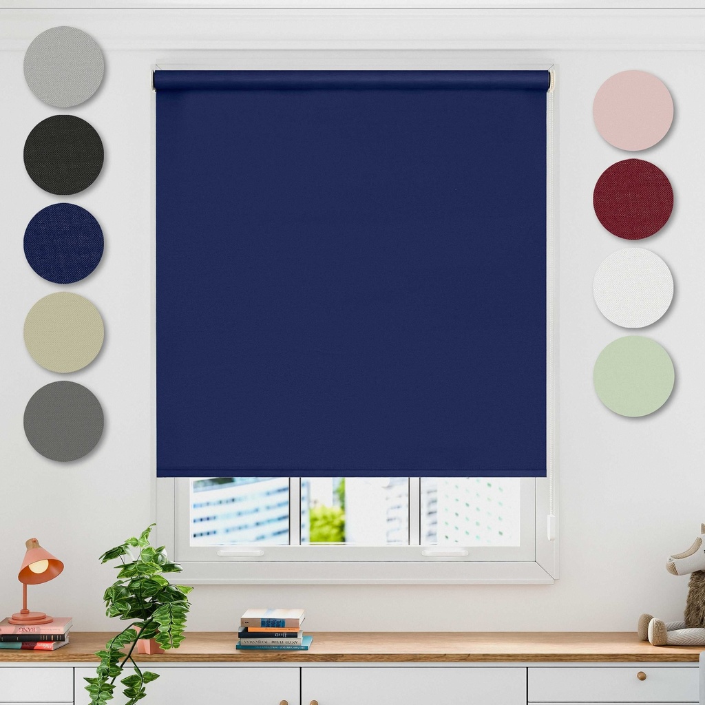 [BAUR1201NVY] Blackout Roller Blind in Navy (120 x 165cm)
