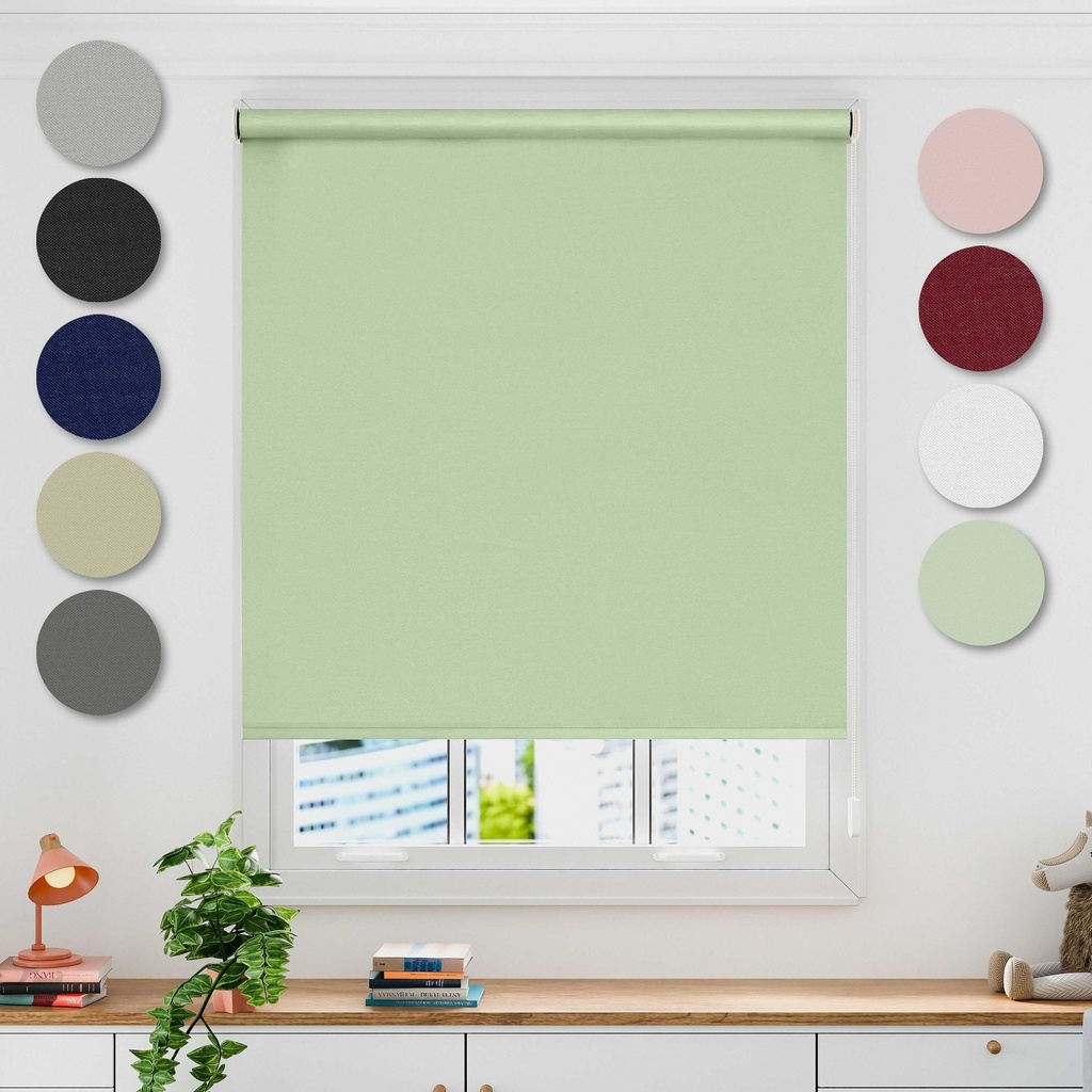 [BAUR1201SGE] Blackout Roller Blind in Sage Green (120 x 165cm)