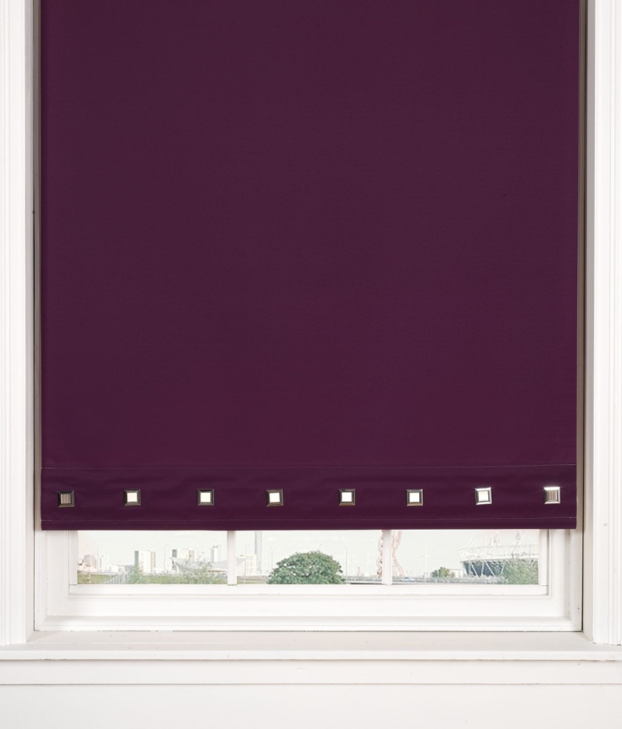[EAUR1801AUB] Square Eyelet Roller Blind in Aubergine (180 x 165cm)