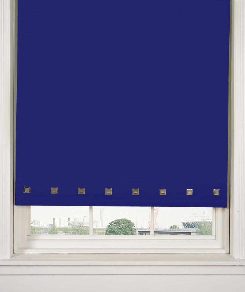 [EAUR1201RBLU] Square Eyelet Roller Blind in Royal Blue (120 x 165cm)