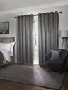 Metro Collection - Thermal Blackout Eyelet Curtains in Silver