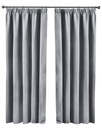 Essential Blackout Collection - Woven Blackout Pencil Pleat Curtains in Grey
