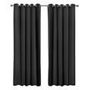 Essential Blackout Collection - Woven Blackout Eyelet Curtains in Black