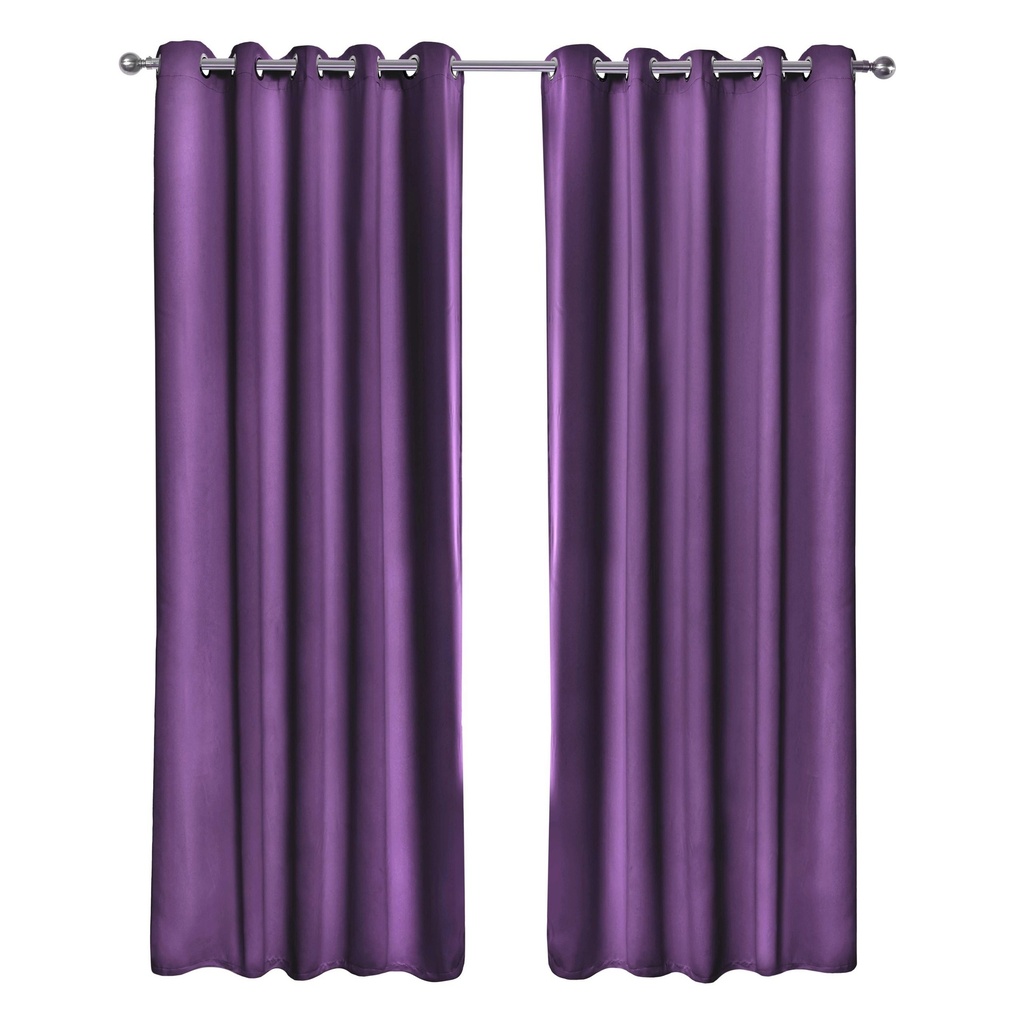 Essential Blackout Collection - Woven Blackout Eyelet Curtains in Amethyst