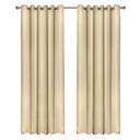 Essential Blackout Collection - Woven Blackout Eyelet Curtains in Beige