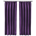 Essential Blackout Collection - Woven Blackout Pencil Pleat Curtains in Amethyst
