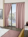 Essential Blackout Collection - Woven Thermal Blackout Pencil Pleat Curtains in Blush Pink