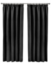 Essential Blackout Collection - Woven Blackout Pencil Pleat Curtains in Black