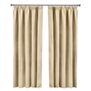 Essential Blackout Collection - Woven Blackout Pencil Pleat Curtains in Beige