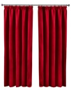 Essential Blackout Collection - Woven Blackout Pencil Pleat Curtains in Red