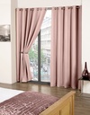 Essential Blackout Collection - Woven Thermal Blackout Eyelet Curtains in Blush Pink