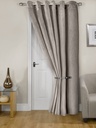 Deco- Embossed Velvet Woven Thermal Door Curtain in Stone