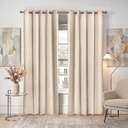 Essential Blackout Collection - Woven Thermal Blackout Eyelet Curtains in Natural