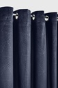 Deco Collection - Embossed Velvet Woven Thermal Blackout Eyelet Curtains in Navy