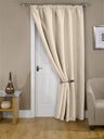 Essential Blackout Collection - Woven Thermal Blackout Eyelet Door Curtain in Natural